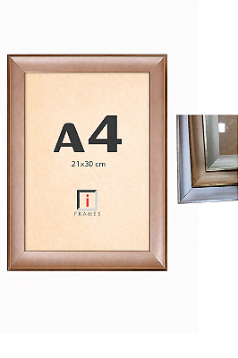 Moldura quadro A4 21x30 cm P/ Fotos imagens - Coleção Elegance C/ Vidro