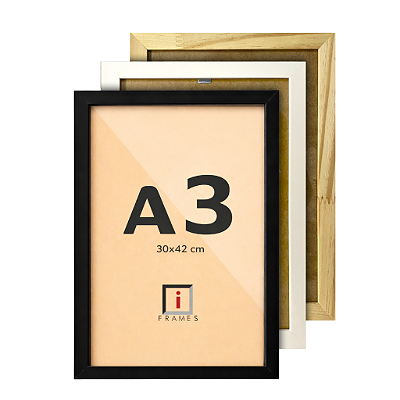 Moldura Quadro A3 30x42 cm P/ Posters Fotos - COM VIDRO