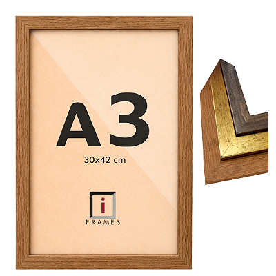 Moldura Quadro A3 30x42 cm P/ Imagens Fotos - COM VIDRO
