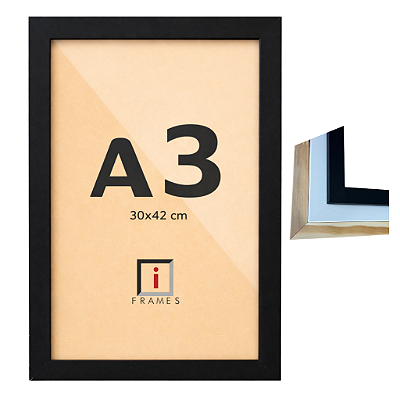 Moldura Quadro A3 30x42 cm P/ Posters Fotos - COM ACETATO