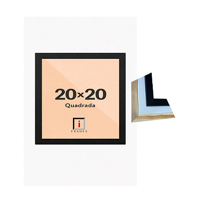 Moldura Quadro 20x20 cm P/ Posters Fotos - COM VIDRO