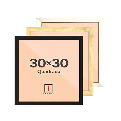 Moldura Quadro 30x30 cm P/ Posters Fotos - COM VIDRO