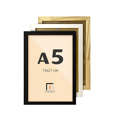 Moldura Quadro A5 15x21 cm P/ Posters Fotos - COM VIDRO