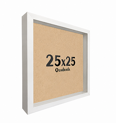 Moldura Quadro Caixa Alta 25x25 Com Espaçamento Interno De 3cm - BRANCA