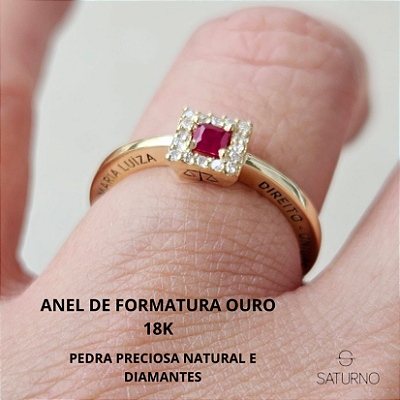 ANEL FORMATURA PEDRA PRECIOSA