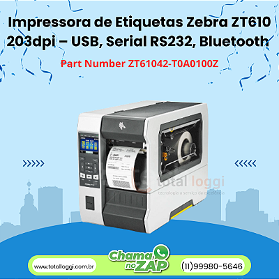 Impressora de Etiquetas Zebra ZT610 203dpi