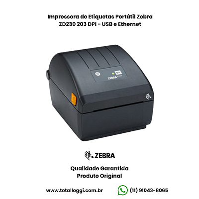 Impressora Zebra ZD230 203dpi –  (Substituta da Zebra GT800)