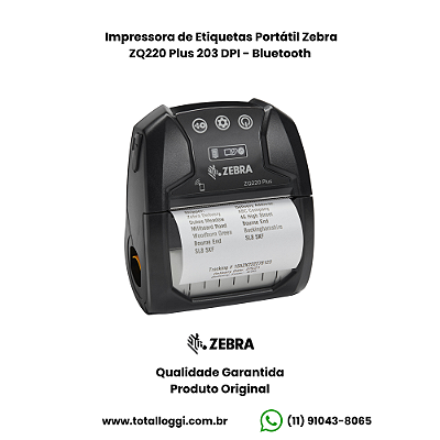 Impressora de Etiquetas Portátil Zebra ZQ220 203dpi Plus