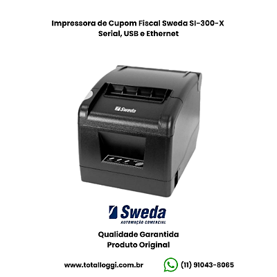 IMPRESSORA CUPOM FISCAL TÉRMICA SI-300 X USB / SERIAL / ETHERNET