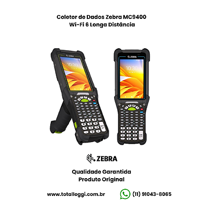 Coletor Zebra MC9400 2D Wi-Fi 6  Longo Alcance