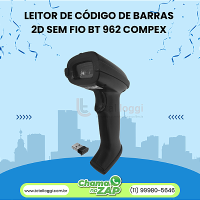 Leitor de código de barras 2D sem fio BT-962
