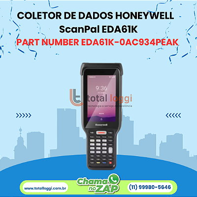 Coletor Honeywell ScanPal EDA61K Wi-Fi com Câmera e Teclado (47 teclas)