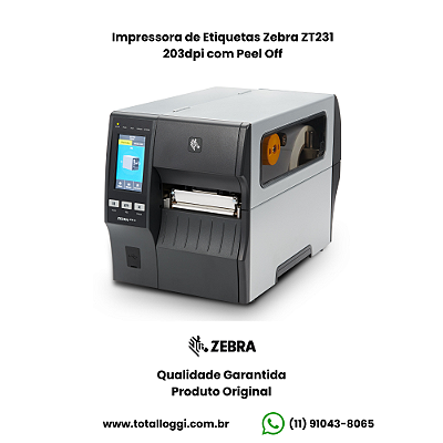 Impressora Zebra ZT231 203dpi com Peel Off