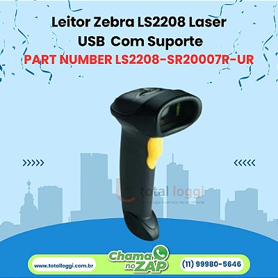 Leitor Zebra LS2208 Laser - USB (Com Suporte)