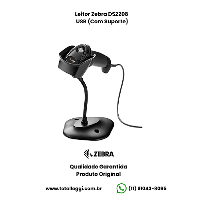 Leitor Zebra DS2208 Imager 2D QR Code - USB (Com Suporte)