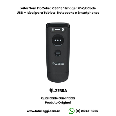 Leitor Sem Fio Zebra CS6080 Imager 2D QR Code