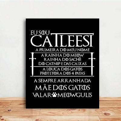 Placa Grande Rainha dos Gatos