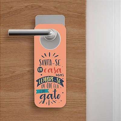 Aviso de Porta Sinta-se Em Casa