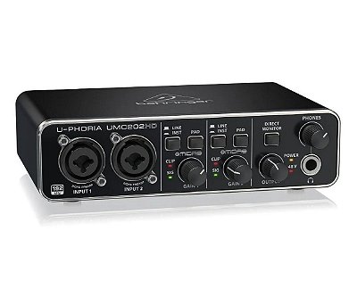 Interface de Áudio Behringer UMC202HD U-Phoria Midas - USB