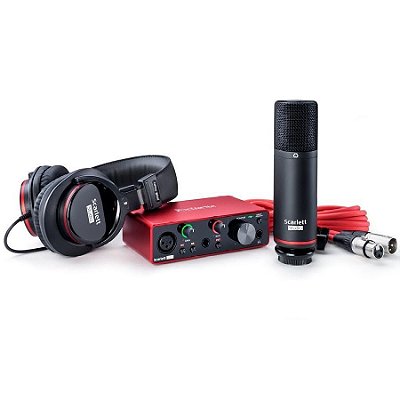 Kit Interface de Áudio Focusrite Scarlett Solo Studio 3ª Geração