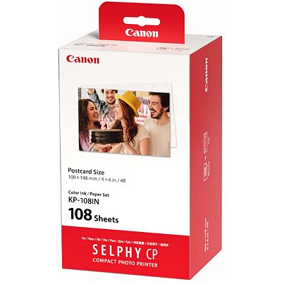 Conjunto de Papel e Tinta Colorida KP-108IN para Impressora Canon Selphy