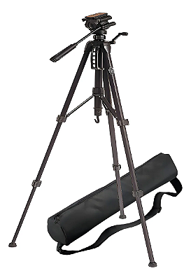 Tripé Weifeng WT-3716 com Cabeça Hidráulica - Altura máxima 1,60m - Suporta 3kg