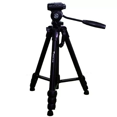 Tripé Profissional WT-3958 com Cabeça Semi-Hidráulica - Altura máxima 1,50m - Suporta 4kg
