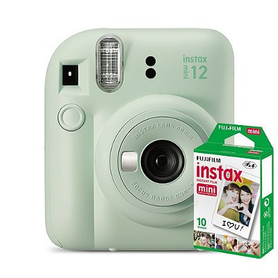 Câmera Instax Mini 12 com 10 filmes - Verde Menta - Fujifilm