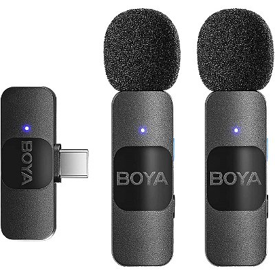 Microfone de Lapela sem fio BOYA BY-V20 com USB-C