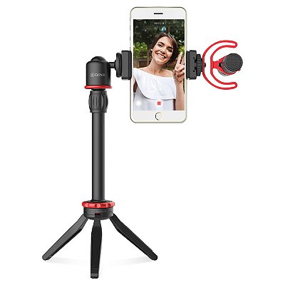 Kit de Gravação Profissional Boya BY-VG330 com microfone condensador e mini tripé