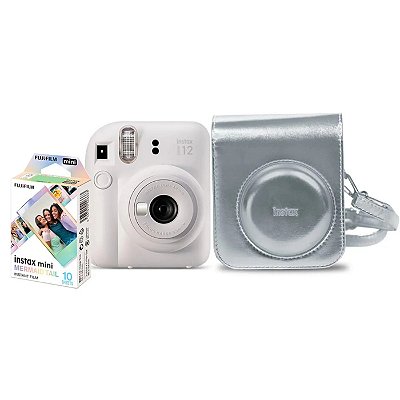 Kit Câmera Instax Mini 12 Branca com Bolsa e 10 filmes - Fujifilm