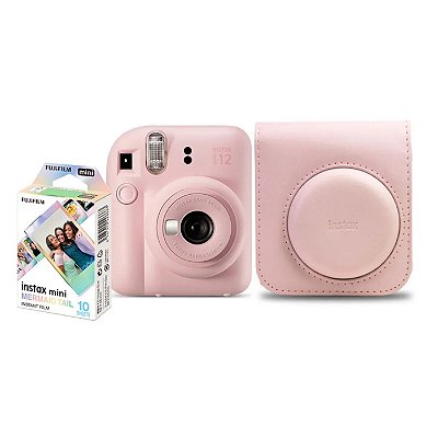 Kit Câmera Instax Mini 12 Rosa com Bolsa e 10 filmes - Fujifilm