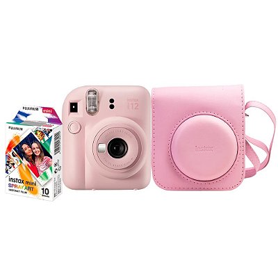Kit Câmera Instax Mini 12 Rosa com Bolsa e 10 filmes - Fujifilm