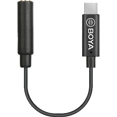 Cabo Adaptador BOYA BY-K9 conversor de P2 TRRS para USB-C