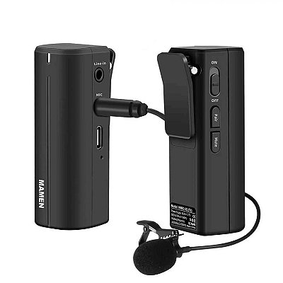 Microfone Lapela Sem Fio Mamen WMIC-5G para Smartphone e Câmeras