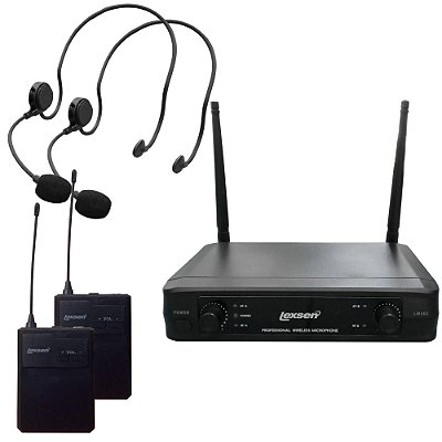 Microfone Headset Sem Fio Duplo Lexsen LM502-HH Dual Channel
