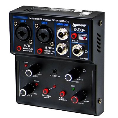 Mesa de Som Lexsen Go Mix 2 - Interface de Áudio USB com 2 canais