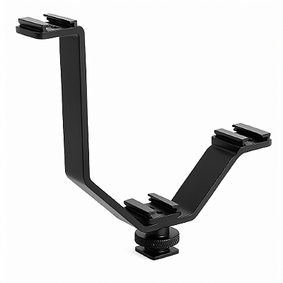 Suporte Manopla Tipo V com 3 Sapatas para Led, Flash e Microfone - Greika FBVL