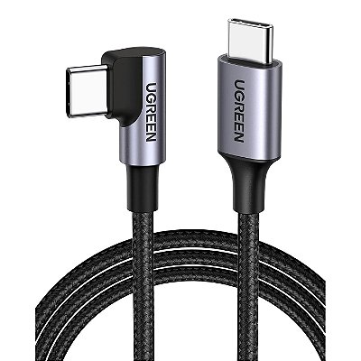 Cabo de Carregamento e Dados USB-C para USB-C de 90º 60W 3A 480Mbps - Ugreen US255