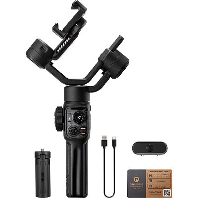 Estabilizador para Celular Zhiyun Smooth 5S AI Combo - Gimbal com AI Tracker e Luz de Preenchimento LED