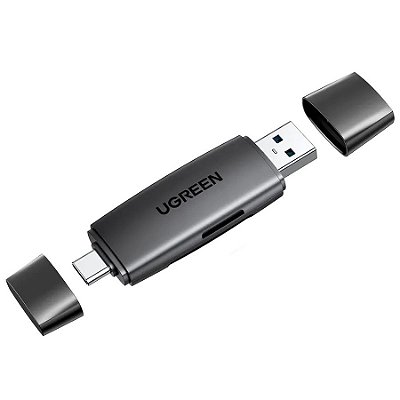 Leitor de Cartão OTG 2 em 1 USB-A e USB-C - Ugreen CM304