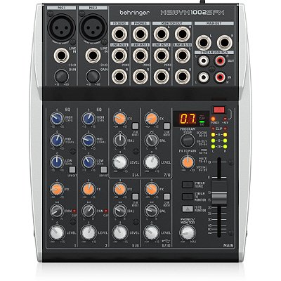 Mesa de Som Analógica Premium com 10 Canais Interface USB - Behringer Xenyx 1002SFX