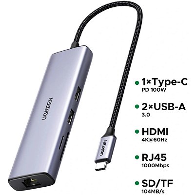 HUB Adaptador Multifuncional USB-C 7 em 1 - Ugreen CM512
