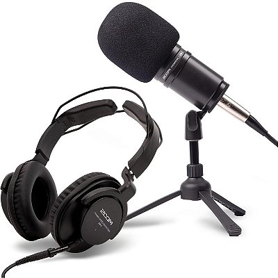 Kit de Microfone para Podcast com Fone de Ouvido - Zoom ZDM-1PMP