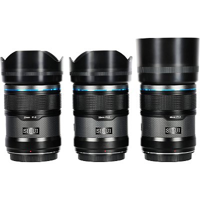 Kit com 3 Lentes Sirui Sniper 23mm; 33mm; 56mm F/1.2 Auto Foco STM para Sony E-Mount