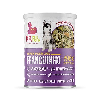 Comida Natural Papapets Franguinho Lata 280gr Para Cães