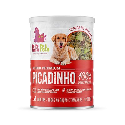 Comida Natural Papapets Picadinho Lata 280gr Para Cães