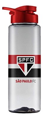 Garrafa Squeeze 750ml São Paulo Tricolor Academia Esporte Cor Transparente