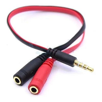 Adaptador Cabo de Audio 2xP2/P3 CE402 Preto OEX