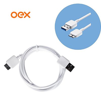 Cabo USB 3.0 Para HD Externo 5Gbps CE204 Branco OEX